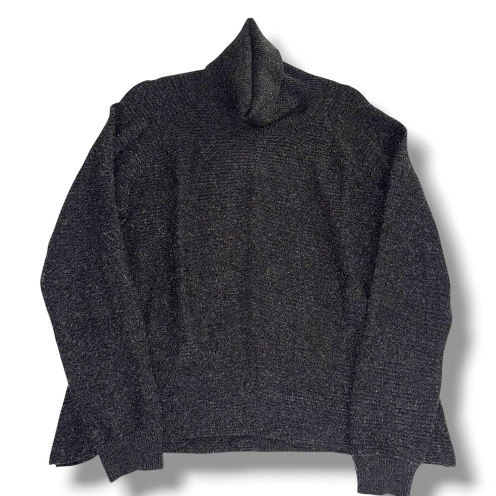 KUHL Solace Ribbed Cowl Neck Sweater Womens XL Charcoal Gray Merino Wool Blend